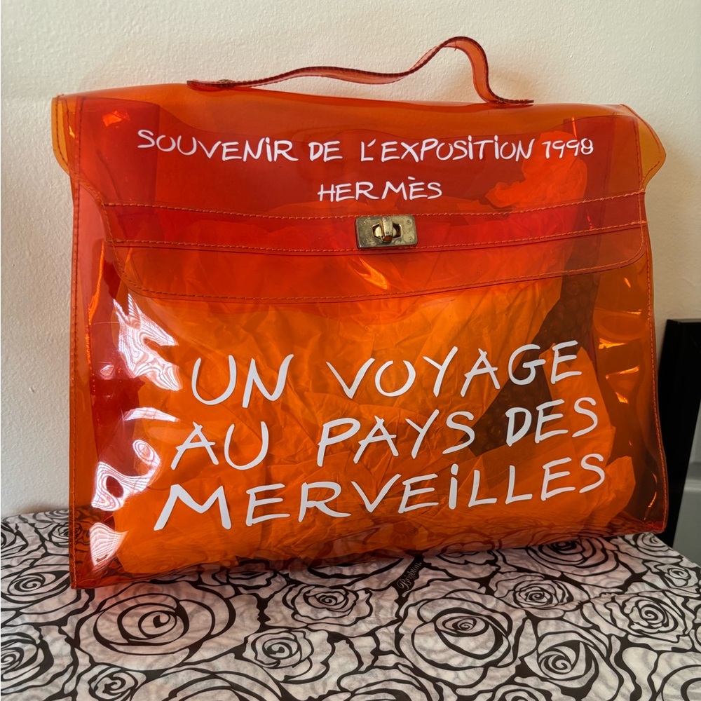 Hermes Orange Transparent Tote
